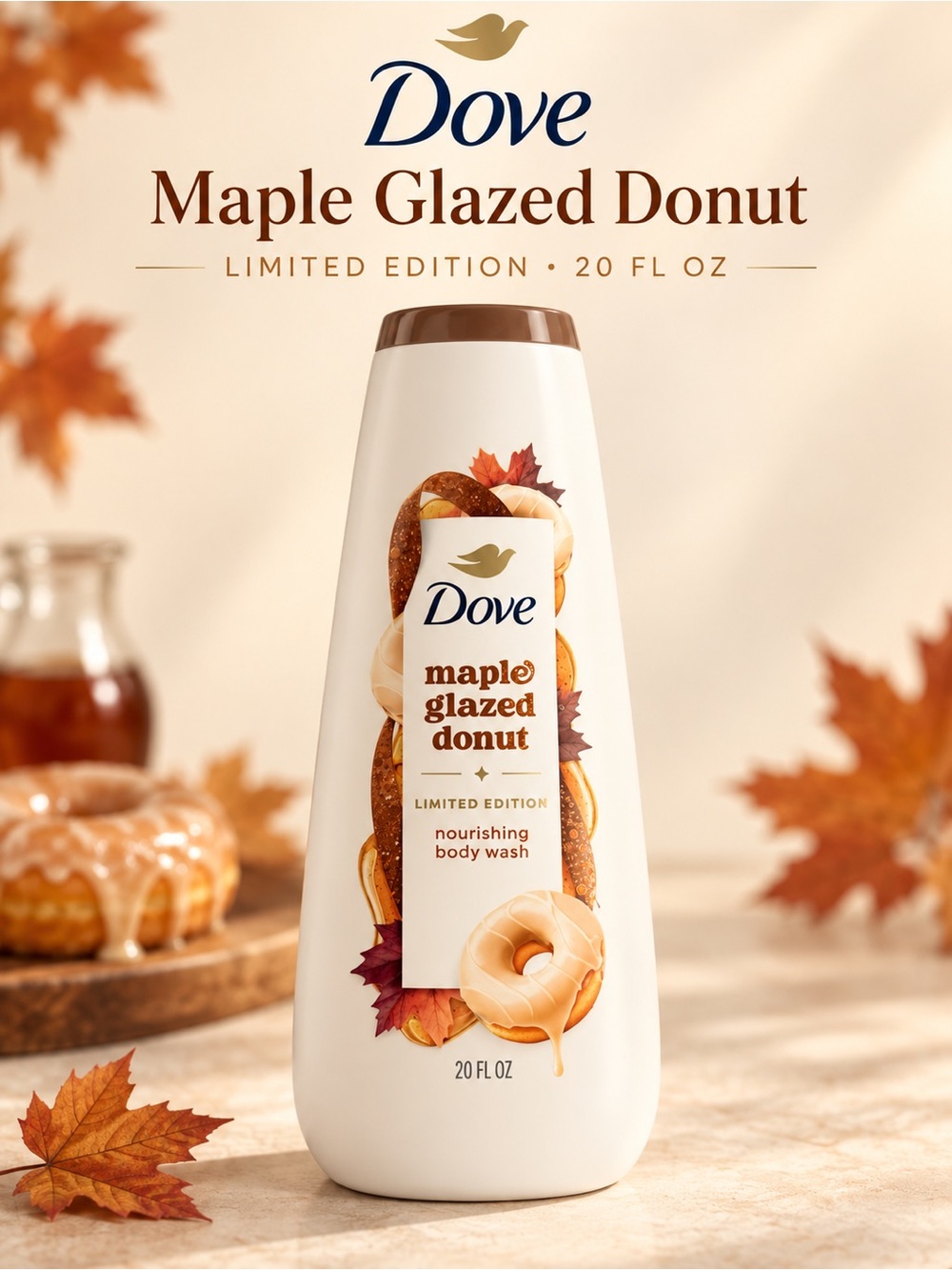 Dove Maple Glazed Donut Body Wash 20 oz Limited Edition